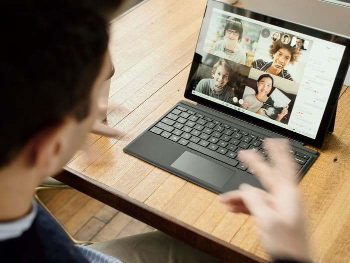 Client on a live video call for Remote Online Notarization